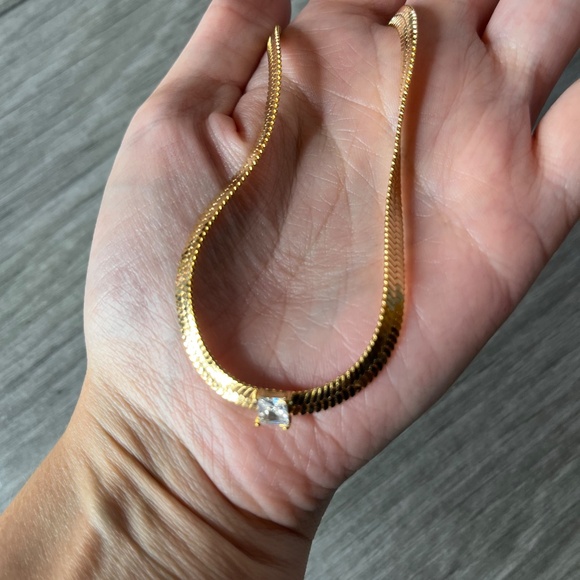 Kay Jewelers vintage 90s 14K gold chain with Square CZ stone - Picture 9 of 11